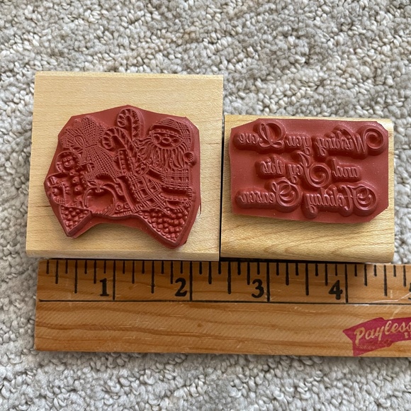 Christmas Rubber Stamps, Christmas Stamps, Christmas Card Making, 1990s Vintage - Picture 2 of 4